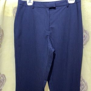 BROOKS BROTHERS CAROLINE FIT NAVY PINSTRIPE WIDE HEM DRESS PANTS SZ 8